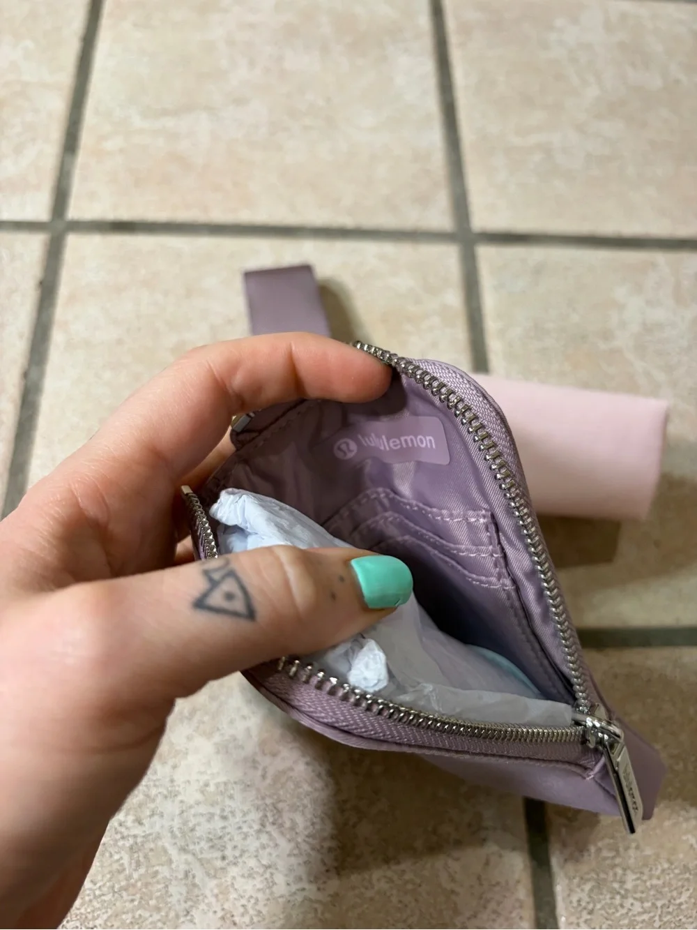NWT Lululemon Dual Pouch Wristlet *Wallet (Lotus Lavender/Pink Pearl/Silver)